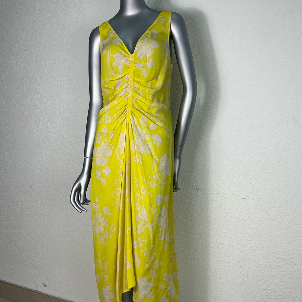 A.L.C. Yellow Floral Maxi Dress Silk Excellent Condition